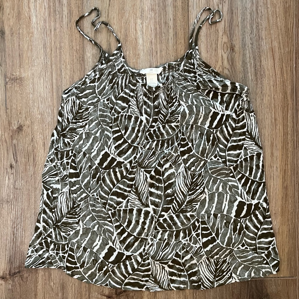 Green/ Grey Tropical H&M L.O.G.G Swing Cami Top